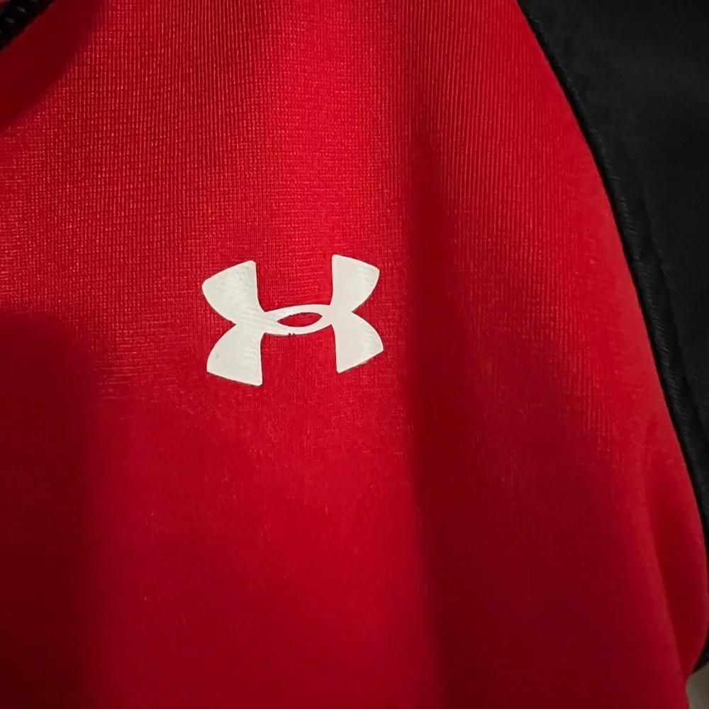 UNDER ARMOUR Classic Full Zip Baseball Sleeve Red and Black Jacket Kid's Size 3T